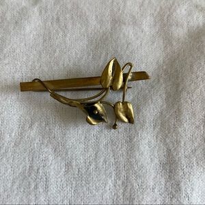 Vintage Brass Calla Lily Pin